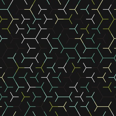  Altıgen Labirent deseni soyut illüstrasyon