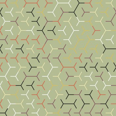  Altıgen Labirent deseni soyut illüstrasyon