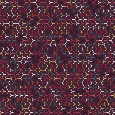  Altıgen Labirent deseni soyut illüstrasyon