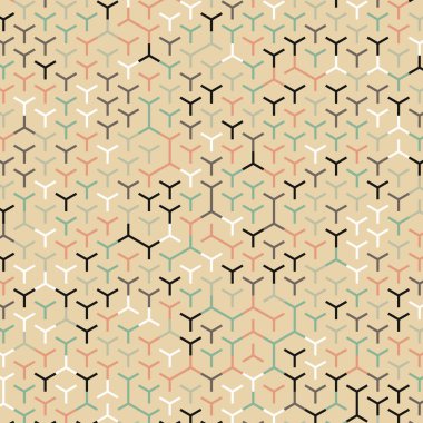  Altıgen Labirent deseni soyut illüstrasyon