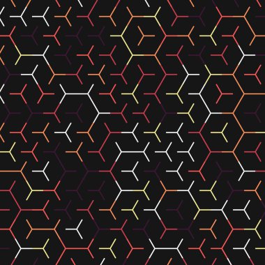  Altıgen Labirent deseni soyut illüstrasyon