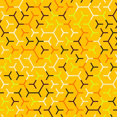  Altıgen Labirent deseni soyut illüstrasyon