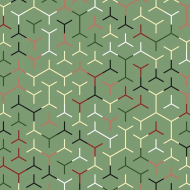  Altıgen Labirent deseni soyut illüstrasyon