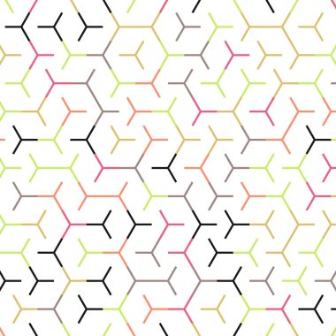  Altıgen Labirent deseni soyut illüstrasyon