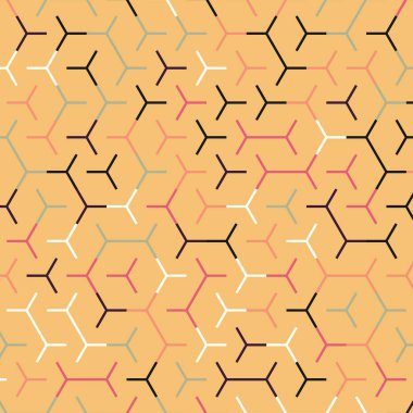  Altıgen Labirent deseni soyut illüstrasyon