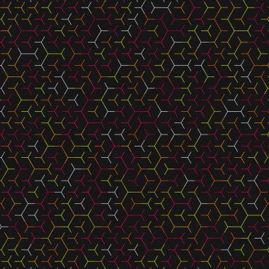  Altıgen Labirent deseni soyut illüstrasyon