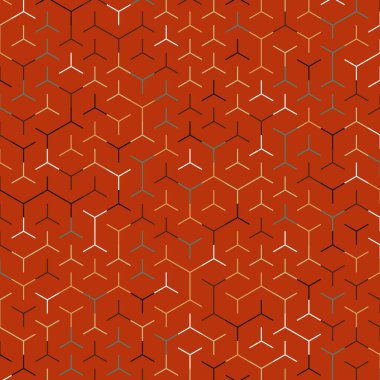  Altıgen Labirent deseni soyut illüstrasyon