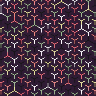  Altıgen Labirent deseni soyut illüstrasyon