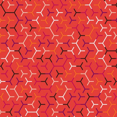  Altıgen Labirent deseni soyut illüstrasyon