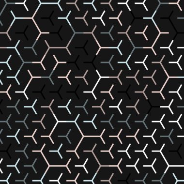  Altıgen Labirent deseni soyut illüstrasyon