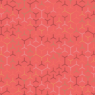  Altıgen Labirent deseni soyut illüstrasyon