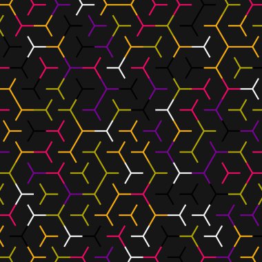  Altıgen Labirent deseni soyut illüstrasyon