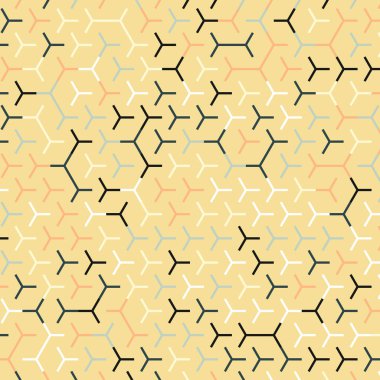  Altıgen Labirent deseni soyut illüstrasyon