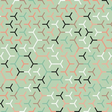  Altıgen Labirent deseni soyut illüstrasyon