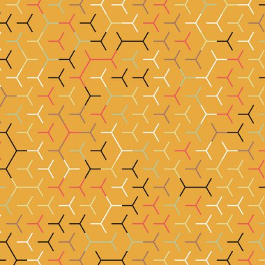  Altıgen Labirent deseni soyut illüstrasyon