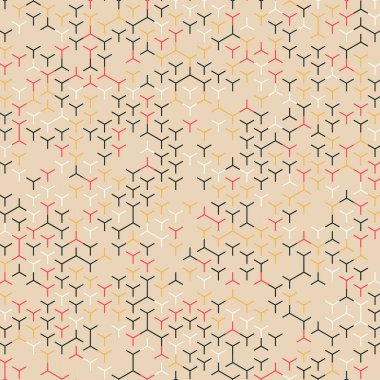  Altıgen Labirent deseni soyut illüstrasyon