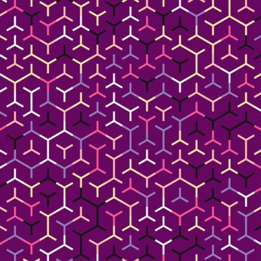  Altıgen Labirent deseni soyut illüstrasyon