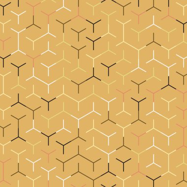  Altıgen Labirent deseni soyut illüstrasyon