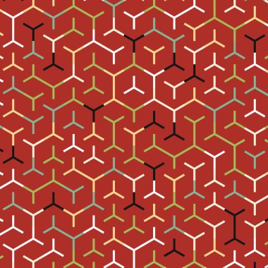  Altıgen Labirent deseni soyut illüstrasyon