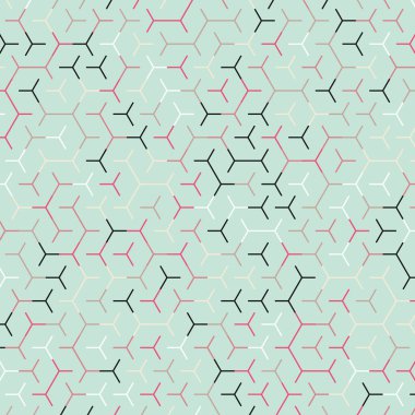  Altıgen Labirent deseni soyut illüstrasyon