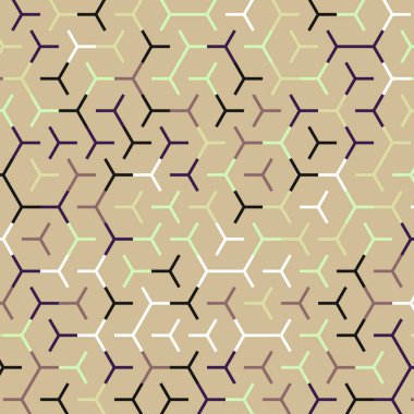  Altıgen Labirent deseni soyut illüstrasyon