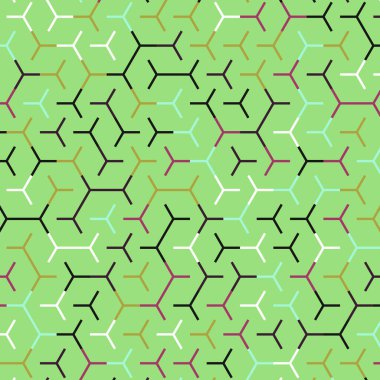  Altıgen Labirent deseni soyut illüstrasyon