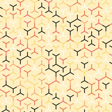  Altıgen Labirent deseni soyut illüstrasyon