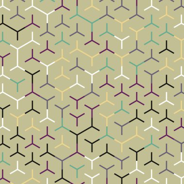  Altıgen Labirent deseni soyut illüstrasyon