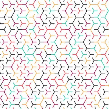  Altıgen Labirent deseni soyut illüstrasyon