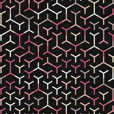  Altıgen Labirent deseni soyut illüstrasyon