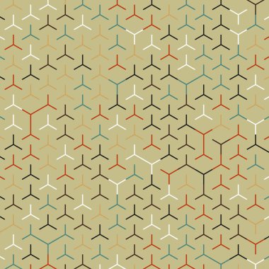  Altıgen Labirent deseni soyut illüstrasyon