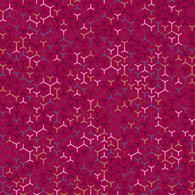  Altıgen Labirent deseni soyut illüstrasyon