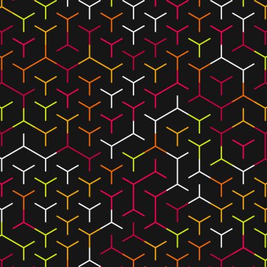  Altıgen Labirent deseni soyut illüstrasyon