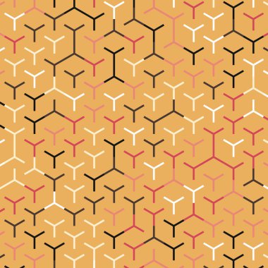  Altıgen Labirent deseni soyut illüstrasyon