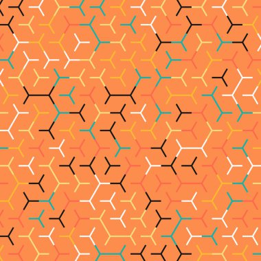  Altıgen Labirent deseni soyut illüstrasyon