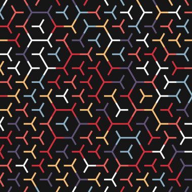  Altıgen Labirent deseni soyut illüstrasyon