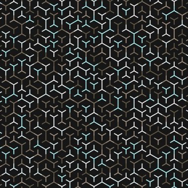  Altıgen Labirent deseni soyut illüstrasyon