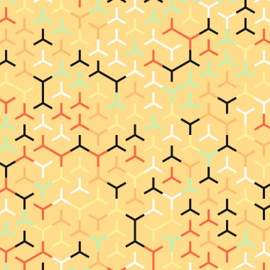  Altıgen Labirent deseni soyut illüstrasyon