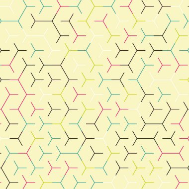  Altıgen Labirent deseni soyut illüstrasyon