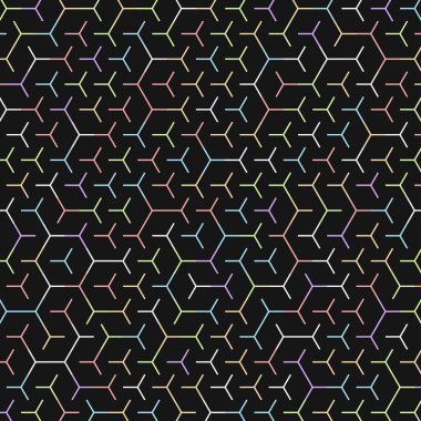  Altıgen Labirent deseni soyut illüstrasyon