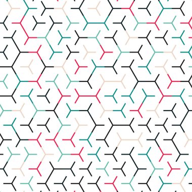  Altıgen Labirent deseni soyut illüstrasyon