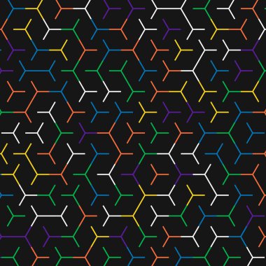  Altıgen Labirent deseni soyut illüstrasyon