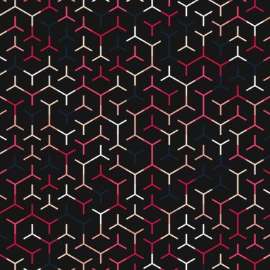  Altıgen Labirent deseni soyut illüstrasyon