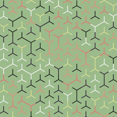  Altıgen Labirent deseni soyut illüstrasyon