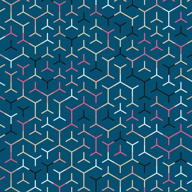  Altıgen Labirent deseni soyut illüstrasyon