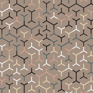  Altıgen Labirent deseni soyut illüstrasyon