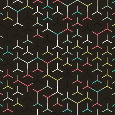  Altıgen Labirent deseni soyut illüstrasyon