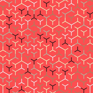  Altıgen Labirent deseni soyut illüstrasyon