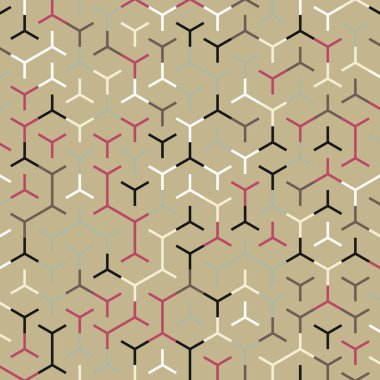  Altıgen Labirent deseni soyut illüstrasyon