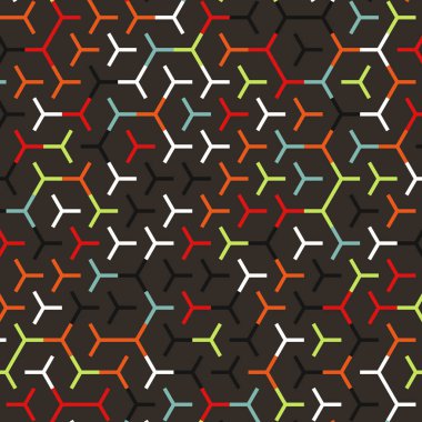  Altıgen Labirent deseni soyut illüstrasyon